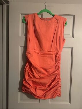 Endless Rose Bright orange Ruched Mini Dress